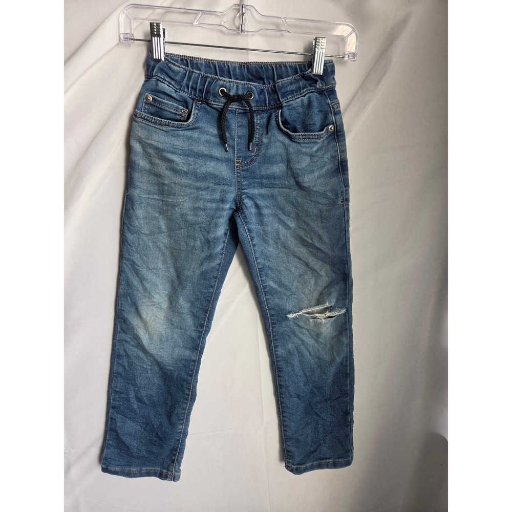 Cat & Jack Athletic Jeans Boys Blue Medium Wash Relaxed Mid Straight